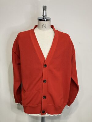 MENS オレンジ ニット・カーディガン