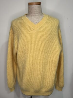 MENS イエロー ニット・カーディガン