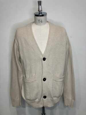 MENS ホワイト ニット・カーディガン