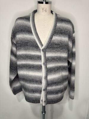 MENS グレー ニット・カーディガン