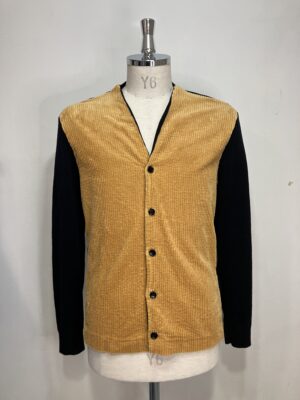 MENS イエロー ニット・カーディガン