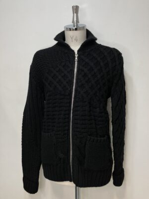 MENS ブラック ニット・カーディガン