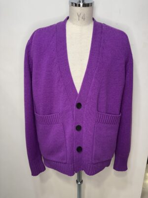 MENS パープル ニット・カーディガン