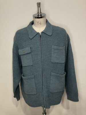 MENS ブルー ニット・カーディガン