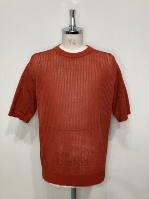 MENS オレンジ ニット・カーディガン