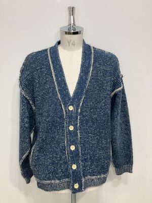 MENS ブルー ニット・カーディガン