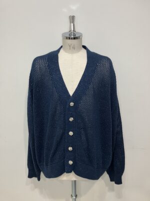 MENS ブルー ニット・カーディガン